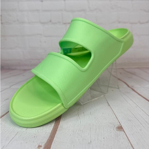 Reef Oasis Double Up Lime Cushioned Water Friendly Slides Sandals Mens Size 13 - Picture 4 of 10